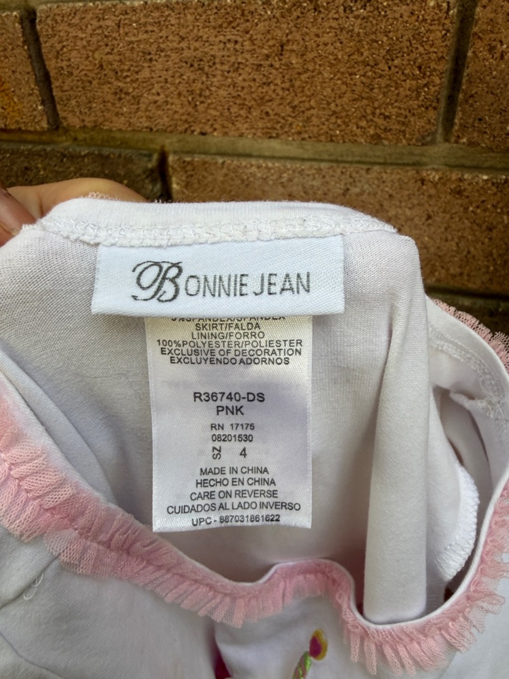 Bonnie Jean Pink and White Cupcake Tulle Party Dress Size 4 - Picture 2 of 5